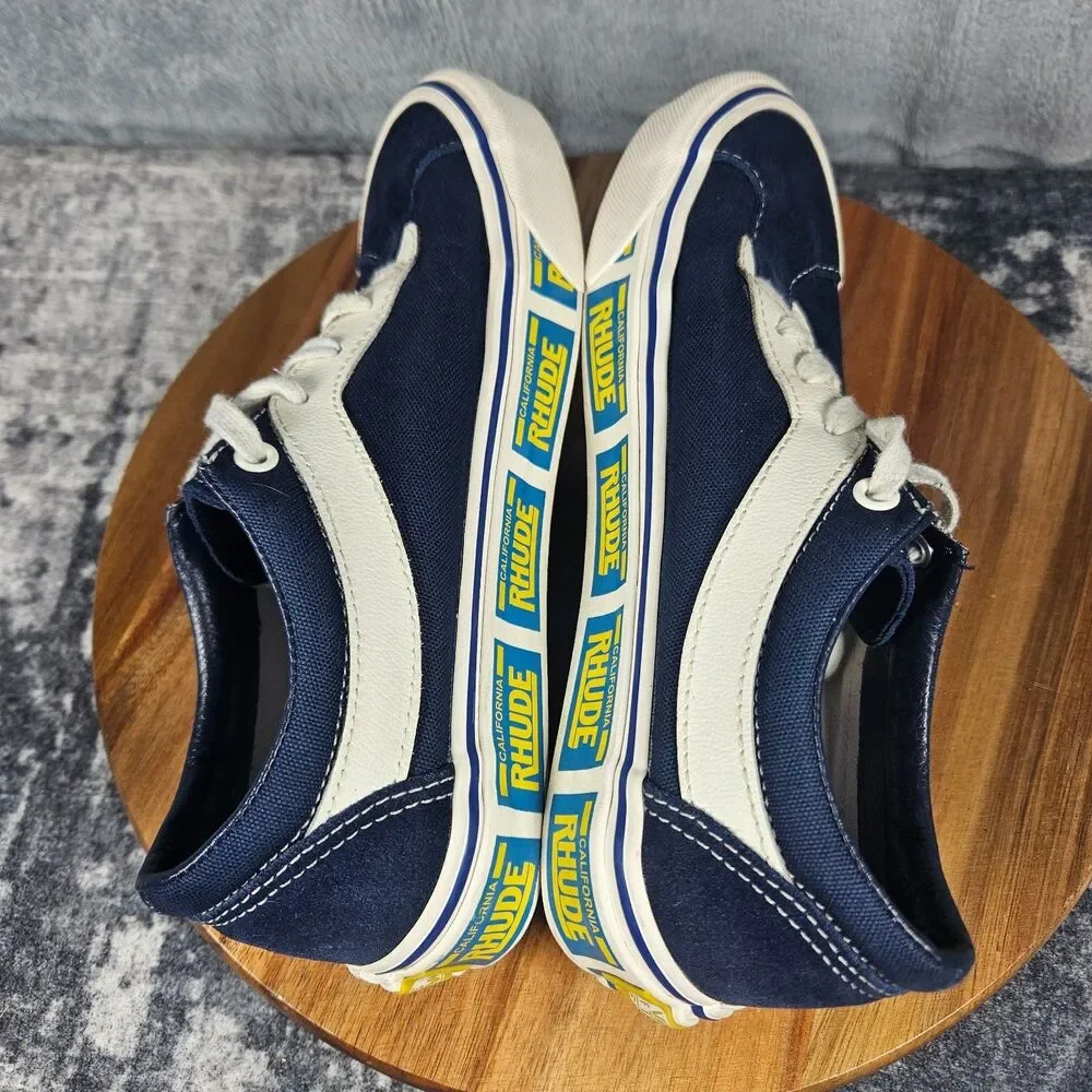 Vans Shoes Bold Ni Rhude Skater Low Top Sneakers Navy Blue Mens 6 Womens 7.5